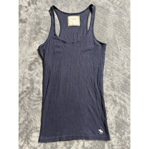 Y2K Abercrombie & Fitch Womens Ribbed Racerback Tank Top S Blue Bella Swan